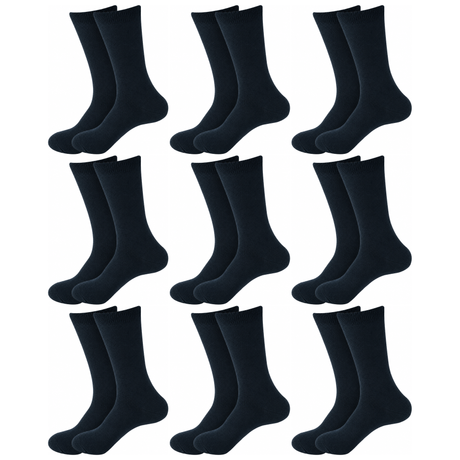 9 Pair Crew Bamboo Socks Bulk Pack - Dark Teal (Unisex Eco Natural Business Work Socks)