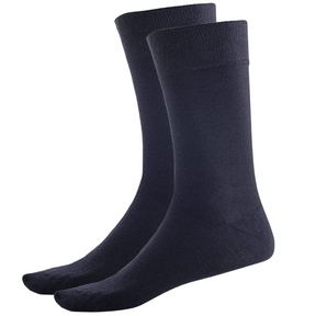 1 Pair Crew Bamboo Socks - Navy Blue (Unisex Eco Natural Business Work Socks)