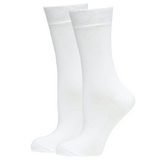 1 Pair Crew Bamboo Socks - White (Unisex Eco Natural Business Work Socks)