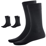 3 Pairs Crew Bamboo Socks - Black (Unisex Eco Natural Business Work Socks)