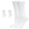 3 Pairs Crew Bamboo Socks - White (Unisex Eco Natural Business Work Socks)