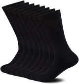 6 Pairs Crew Bamboo Socks Pack - Black (Unisex Eco Natural Business Work Socks)