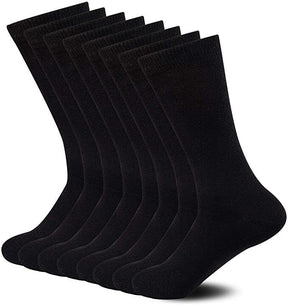 6 Pairs Crew Bamboo Socks Pack - Black (Unisex Eco Natural Business Work Socks)