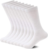 6 Pairs Crew Bamboo Socks Pack - White (Unisex Eco Natural Business Work Socks)