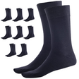 9 Pairs Crew Bamboo Socks Bulk Pack - Navy Blue (Unisex Eco Natural Business Work Socks)