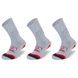 3x BRBL Urso Ski Socks Pack - Light Grey/Red - S (Trekking/Hiking Socks Made in Italy)