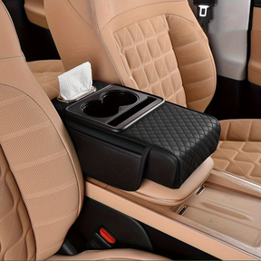 Car Centre Console Armrest w/ Organiser Auto Multipurpose Storage Cup Holder in Black
