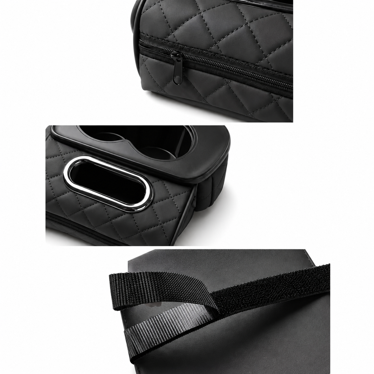 Car Centre Console Armrest w/ Organiser Auto Multipurpose Storage Cup Holder in Black