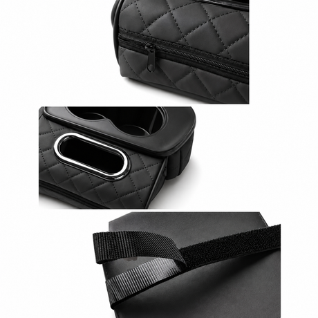 Car Centre Console Armrest with Organiser & Cup Holder - Black (Auto Storage)