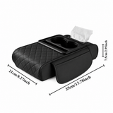 Car Centre Console Armrest w/ Organiser Auto Multipurpose Storage Cup Holder in Black