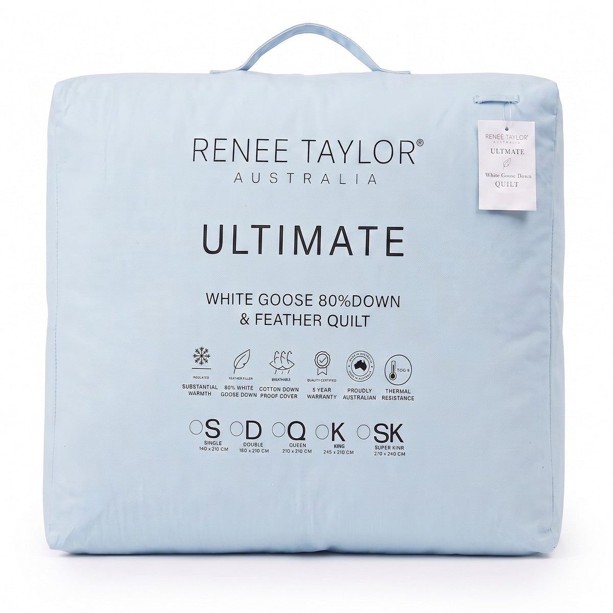Renee Taylor Ultimate 80% White Goose Down & Feather Quilt