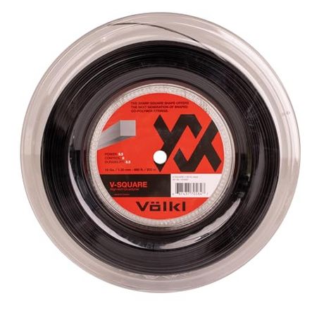 Volkl 200m V-Square 16g/1.30mm Tennis String Reel in Black