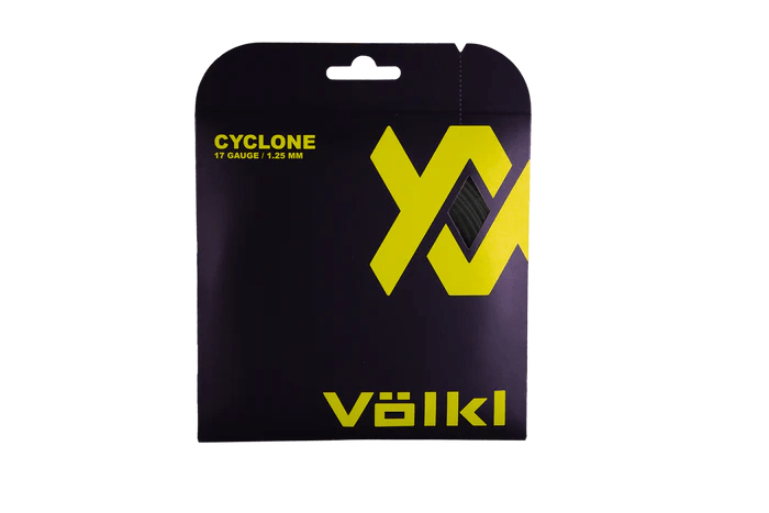 Volkl Cyclone Tennis String Gear Shaped Co-Poly Spin 1.25mm 17g in Black
