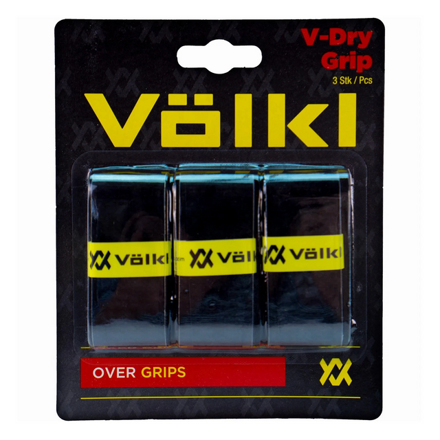 3x Volkl V-Dry Tennis Racquet Overgrip Pack - Black
