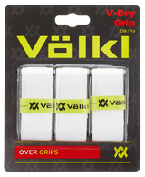 3x Volkl V-Dry Tennis Racquet Overgrip Pack - White
