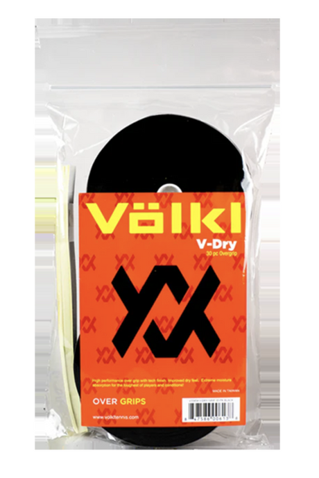 30x Volkl V-Dry Tennis Over Grips in Black (Bulk Pack)