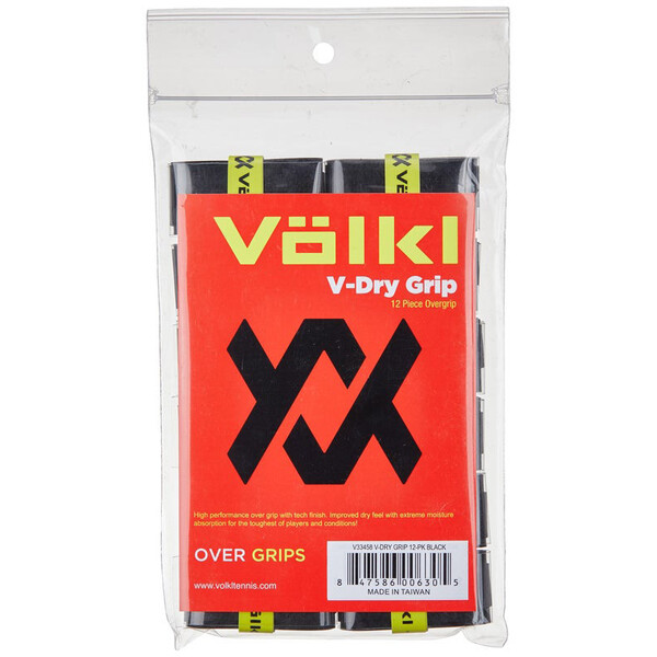 12x Volkl V-Dry Tennis Racquet Overgrip Bulk Pack - Black