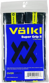 12x Volkl Super Grip II Tennis Racquet Overgrip Bulk Pack - Black