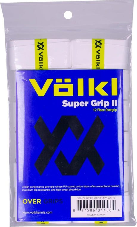 12x Volkl Super Grip II Tennis Racquet Overgrip Bulk Pack - White