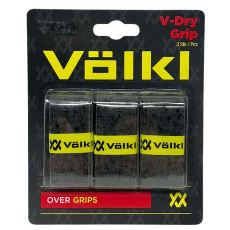 3x Volkl V-Dry Tennis Racquet Overgrip Pack - Charcoal