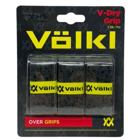 3x Volkl V-Dry Tennis Racquet Overgrip Pack - Charcoal