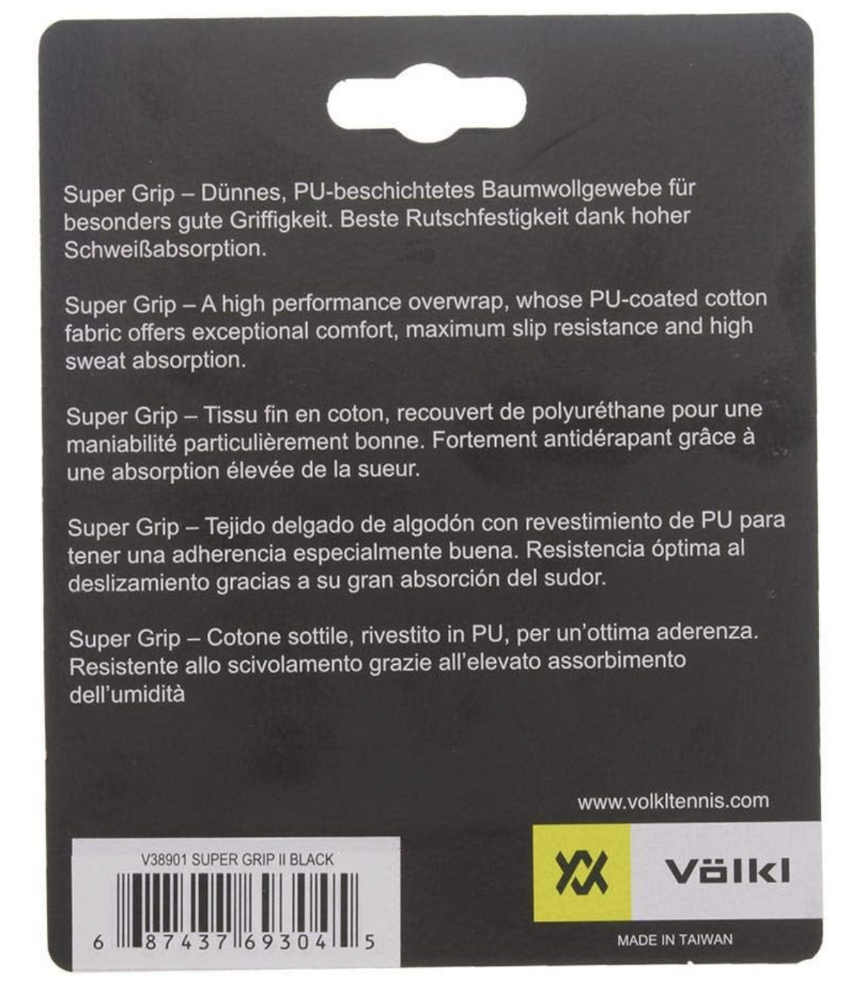 Volkl 3-Pack Super Grip II Tennis Overgrips Grip in Black