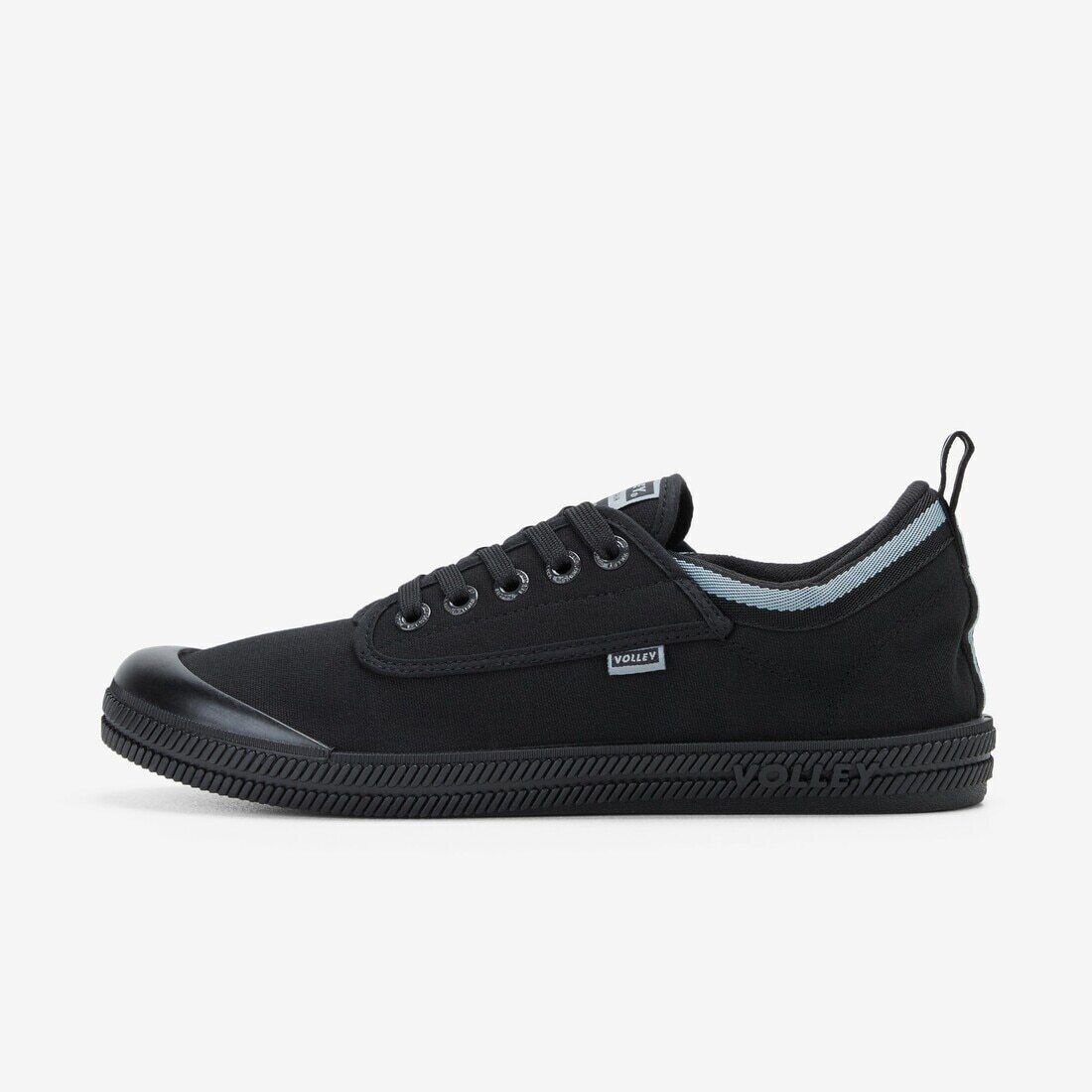 Volley International Mens Sneakers - Black/Dark Grey (Low Canvas Casual Shoes)