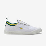 Dunlop Volleys International Mens Sneakers - Low Canvas Casual Shoes - White/Green/Gold