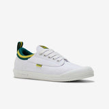 Volley International Mens Sneakers - White/Green/Gold (Low Canvas Casual Shoes)