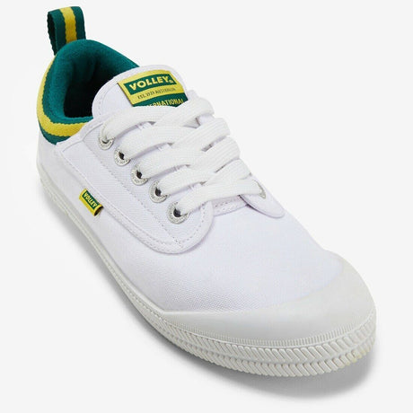 Volley International Mens Sneakers - White/Green/Gold (Low Canvas Casual Shoes)