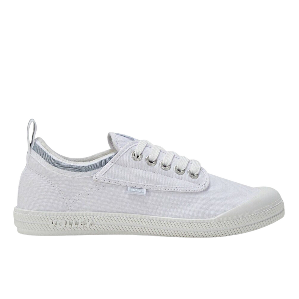 Volley International Mens Sneakers - White/Light Grey (Low Canvas Casual Shoes)