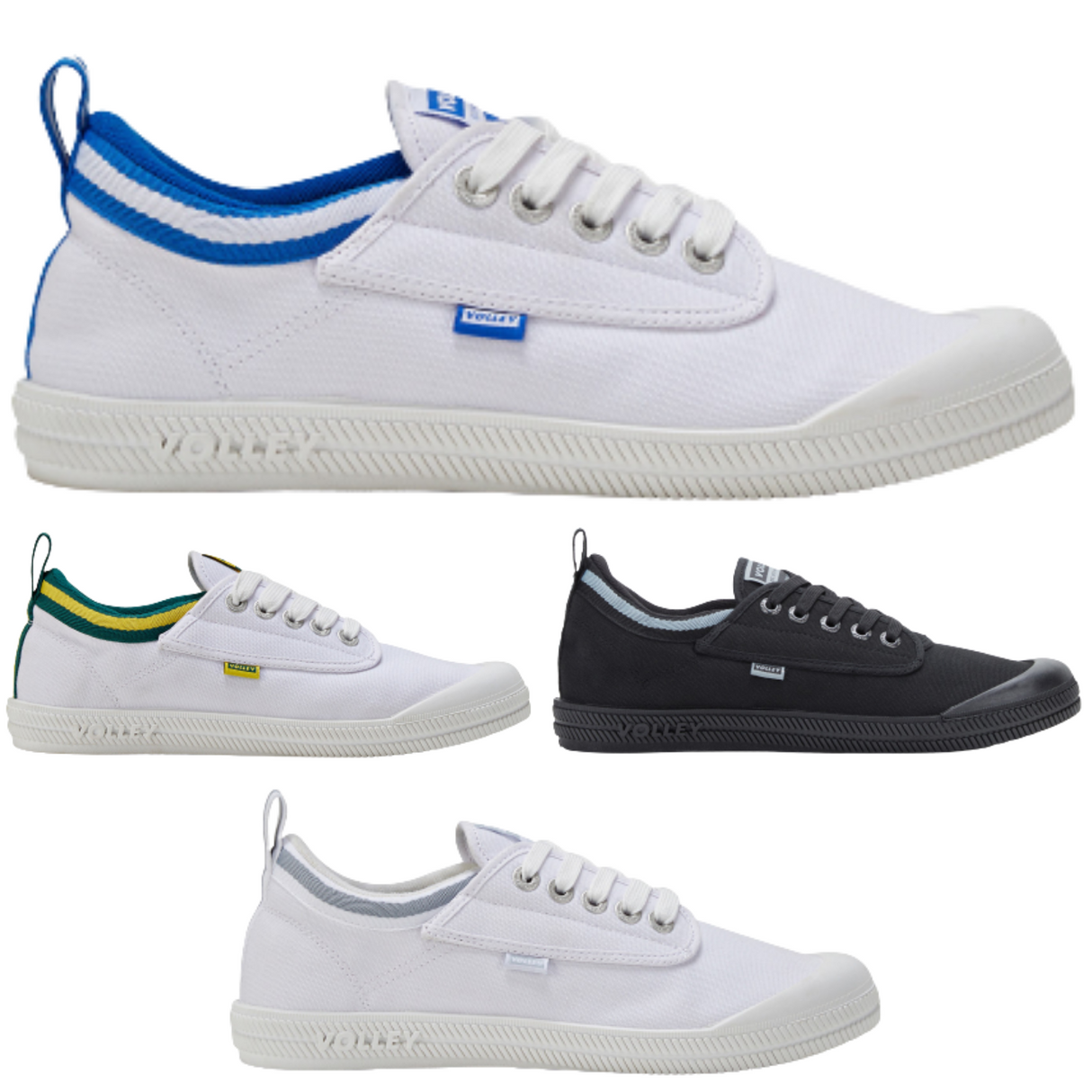 Dunlop Volleys International Mens Sneakers - Low Canvas Casual Shoes - Black/Dark Grey