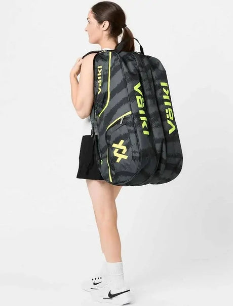 Volkl Zebra Combi Tennis Bag (Fits 6-9 Racquets) - Black/Neon Yellow