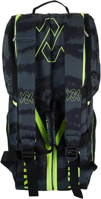 Volkl Zebra Combi Tennis Bag (Fits 6-9 Racquets) - Black/Neon Yellow