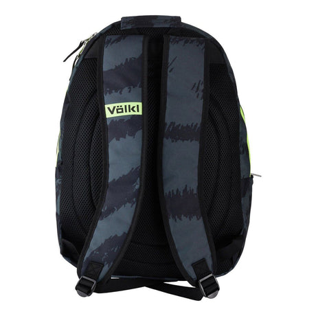 Volkl Zebra Team Backpack Bag w/ Tennis Racquet Sleeve - Black/Neon Yellow