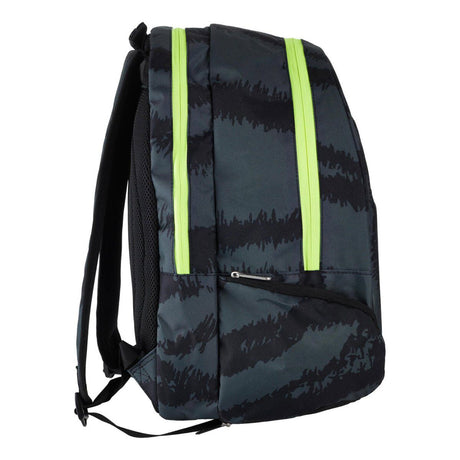 Volkl Zebra Team Backpack Bag w/ Tennis Racquet Sleeve - Black/Neon Yellow