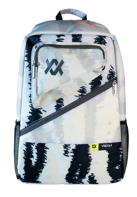 Volkl Zebra Backpack Bag w/ Tennis Racquet Sleeve - White/Black