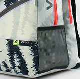 Volkl Zebra Backpack Bag w/ Tennis Racquet Sleeve in White Black