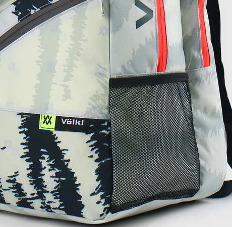 Volkl Zebra Backpack Bag w/ Tennis Racquet Sleeve - White/Black