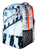 Volkl Zebra Backpack Bag w/ Tennis Racquet Sleeve in White Black