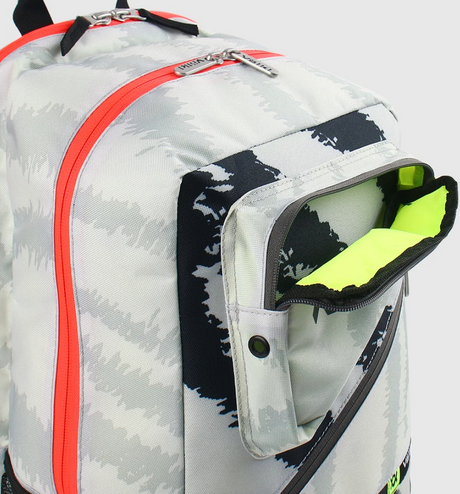 Volkl Zebra Backpack Bag w/ Tennis Racquet Sleeve - White/Black