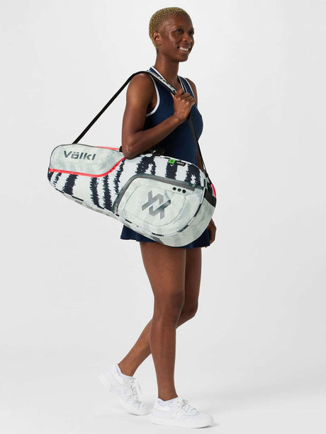 Volkl Zebra Pro Tennis Bag (Fits 3-5 Racquets) - White/Black