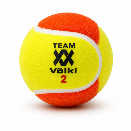12x Volkl Team 2 Orange Tennis Balls - Low Compression Training for Beginners