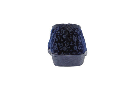 Grosby Womens Valerie 2 Comfortable Printed Indoor Slippers - Navy Blue