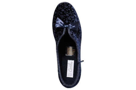 Grosby Womens Valerie 2 Comfortable Printed Indoor Slippers - Navy Blue