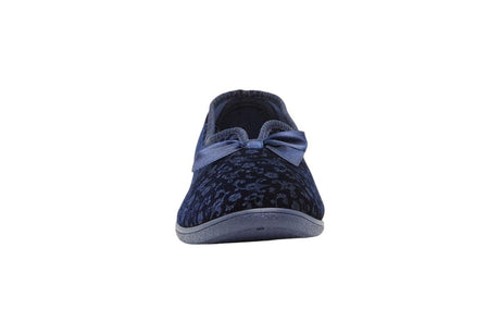 Grosby Womens Valerie 2 Comfortable Printed Indoor Slippers - Navy Blue