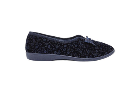 Grosby Womens Valerie 2 Comfortable Printed Indoor Slippers - Navy Blue
