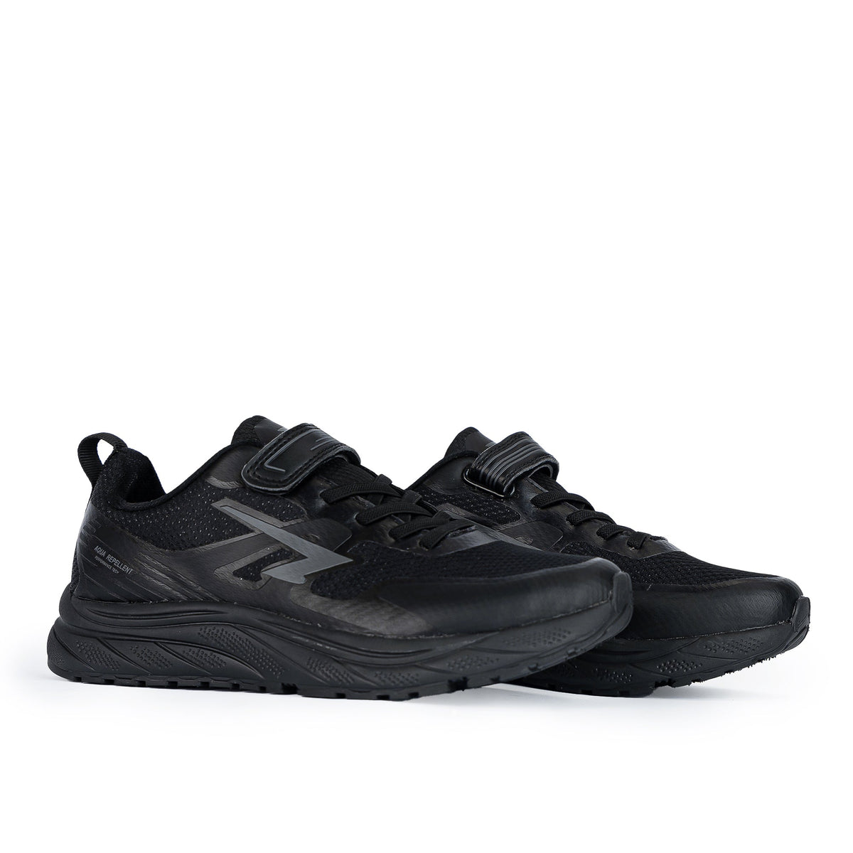 Sfida Vario Junior Kids V Strap Runners - Black/Black (Kids Sneakers/Shoes)