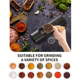 Electric Salt & Pepper Grinder Set – Adjustable Coarseness, LED Light & One-Touch Control (Black)