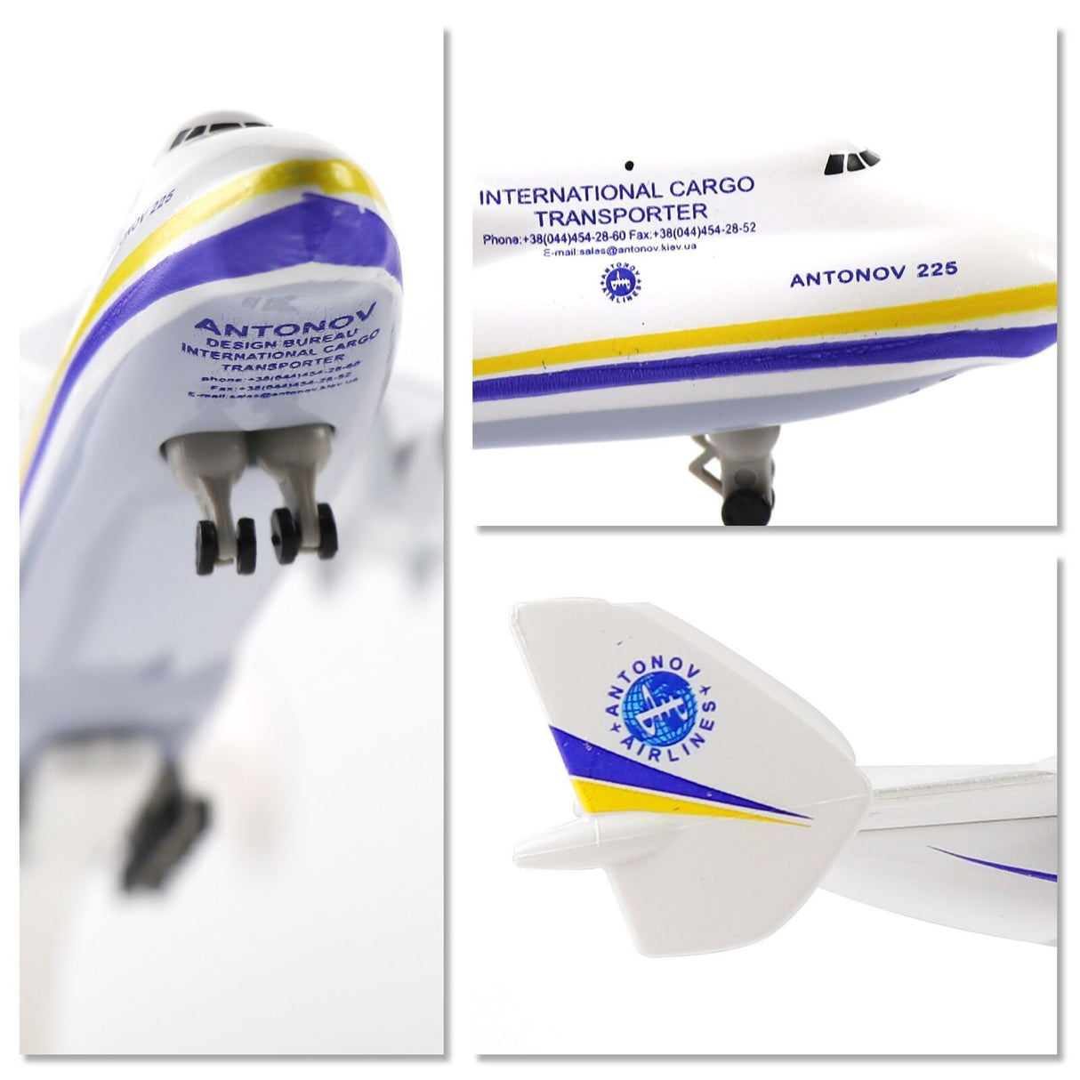 Antonov AN-225 Mriya 1/400 Diecast Metal Aircraft Model Kit with Stand (Ukrainian Plane)